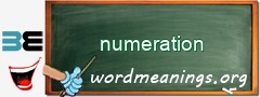 WordMeaning blackboard for numeration